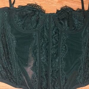 Green Lace Bustier Top